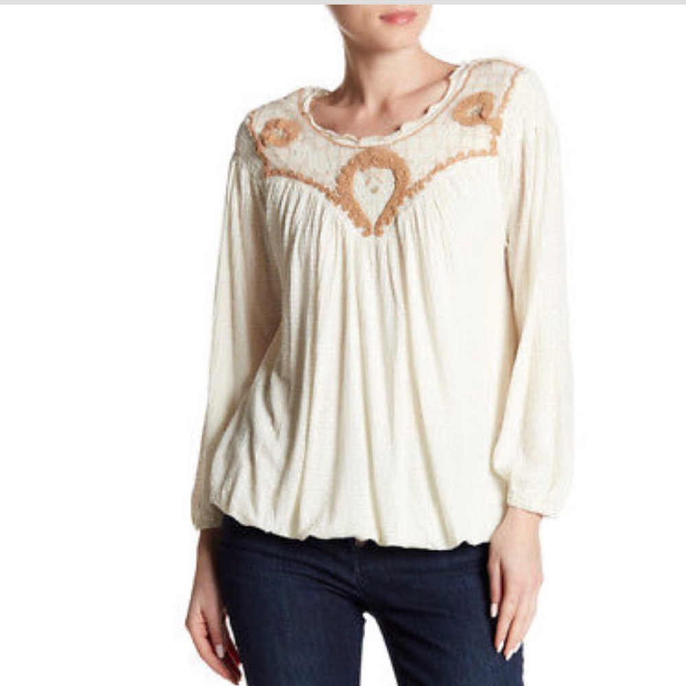 Free People Begonia embroidered top